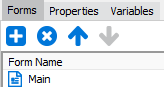 This shows the location of the Forms tab within the DataBlock Designer.